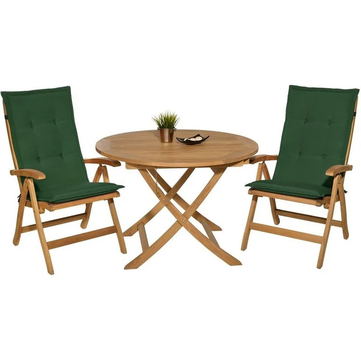 Beautissu 4er Set Hochlehner Auflagen Loft HL 120 x 50 x 6 cm dunkelgrün – Bild 4