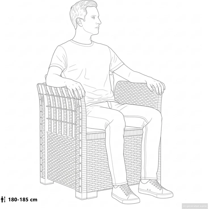 vidaXL 1-Sitzer Sessel mit Kissen Rattan-Look PP Anthrazit 8011868 – Bild 11