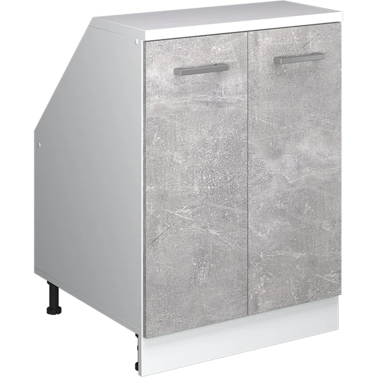 Küchenschrank für Dachschrägen R-Line Beton 60 cm mit 2 Türen, Schrankkorpus 60 cm Tiefe Vicco – Bild 1