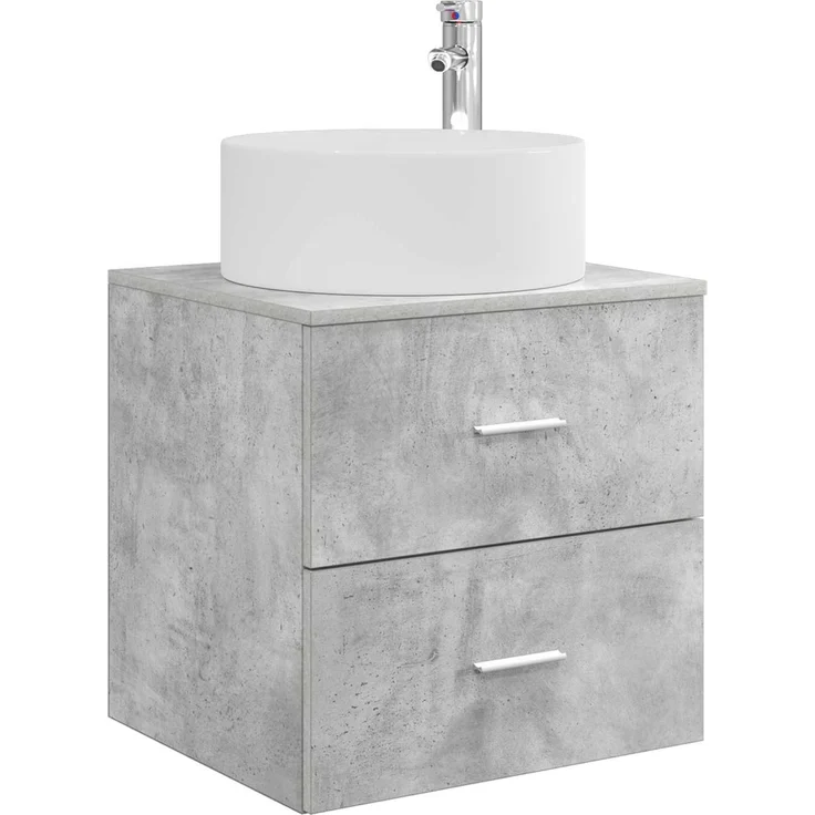 vidaXL Badezimmerschrank-Set 3 stk. Betongrau 129 x 44,5 x 80 cm 3405958 – Bild 4