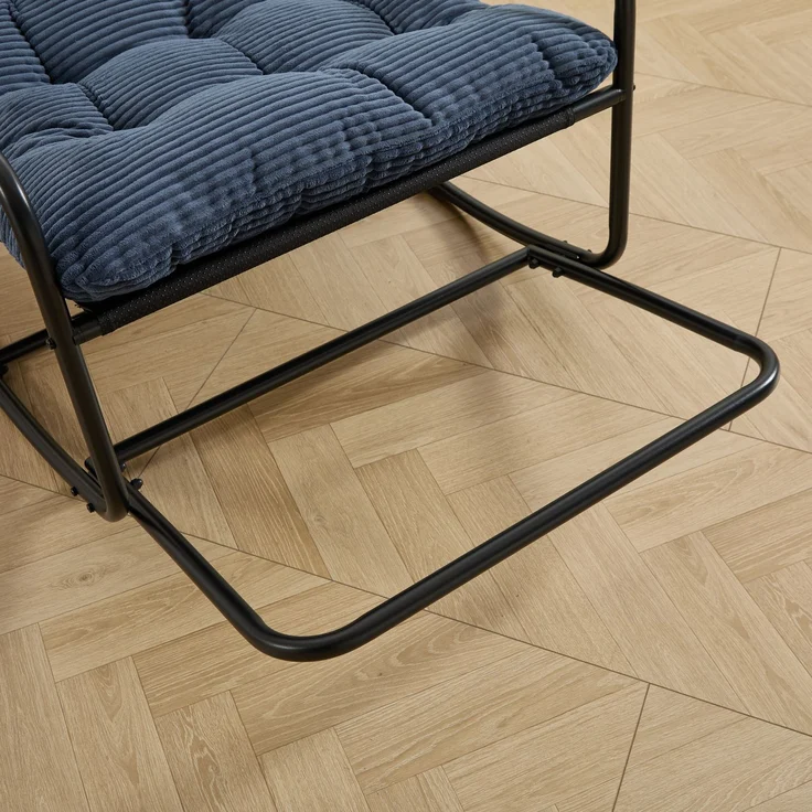 LVHOM Schaukelstuhl mit Fußstütze, Relaxsessel mit gepolstertem Kissen, ergonomischer Schaukelsessel, bis 130kg, Loungesessel für Balkon, Garten & Wohnzimmer – Bild 7