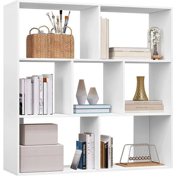 EUGAD Bücherregal, 1-tlg, Würfelregal mit 7 Fächern, Raumteiler 100x100x30 cm – Bild 4