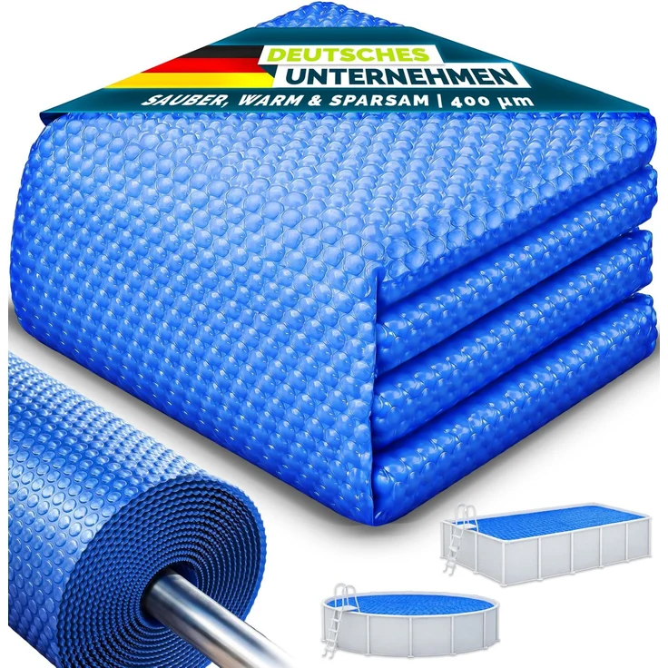tillvex® Premium Pool Solarplane 400 µm Rechteckig 800x400 cm zuschneidbar