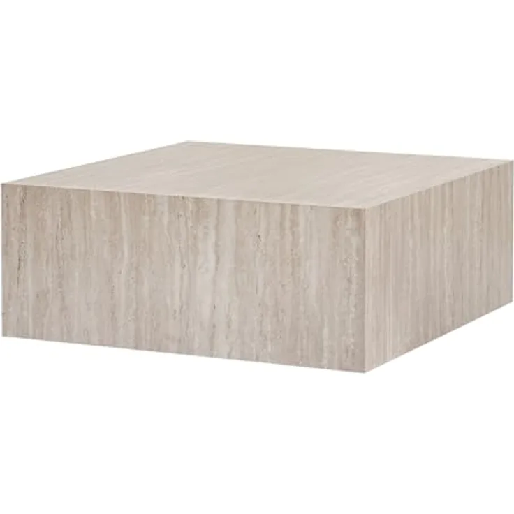 Elegant Coffee Table, Travertine Color, 90 x 35 x 90 cm | 100% MDF, 18 mm Thickness | Stylish Addition for Modern Living Rooms & Spaces