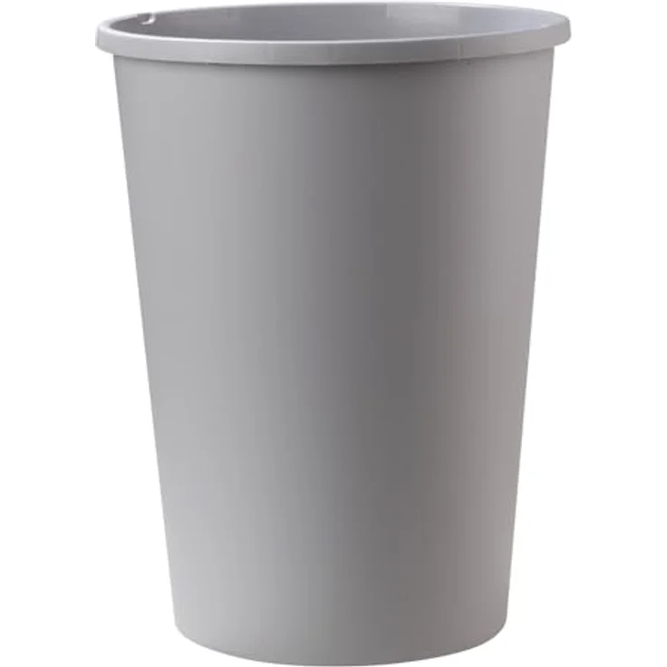 Home4You Mülleimer mit Schiebedeckel, 50 Liter Fassungsvermögen, Kunststoff, Weiß/Grau, ideal für Küche, Büro und Badezimmer – Bild 4