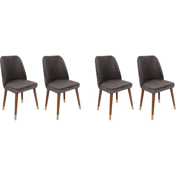 Skye Decor 'Hugo-381 V4' Stuhlset (4-teilig), Anthrazit / Walnuss, 50 x 90 x 49 cm – Bild 1