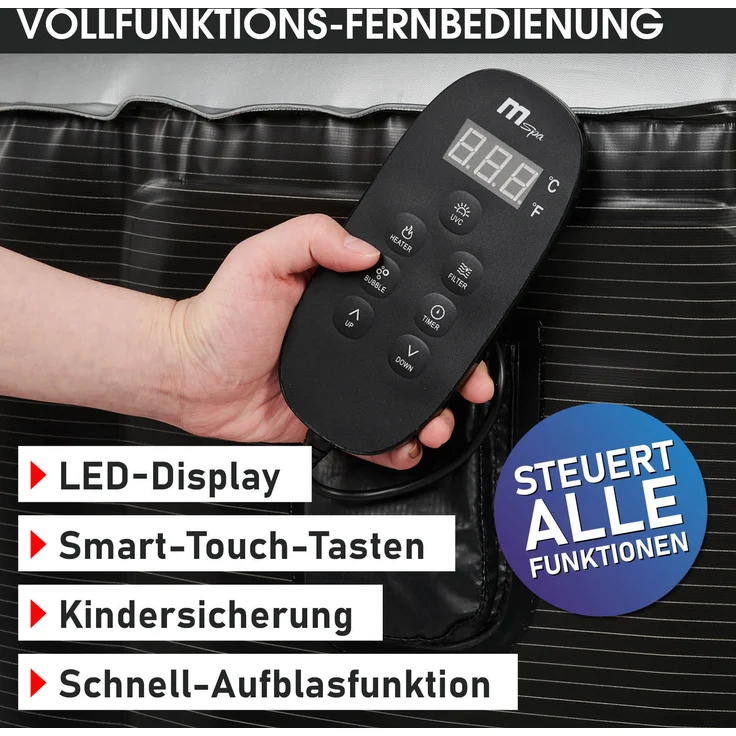 BRAST 'MSpa Starry' Whirlpool aufblasbar mit LED-Beleuchtung für 6 Personen, Ø204x70 cm – Bild 8