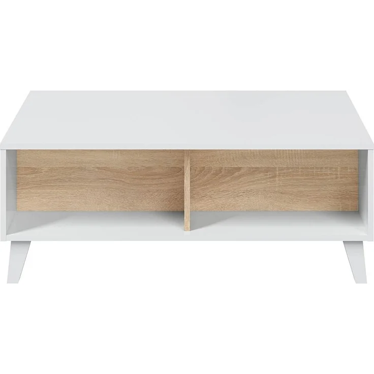 Calicosy 'ZAIKEN PLUS' Couchtisch mit teilweise hochklappbarer Tischplatte L100 cm - Weiß – Bild 1