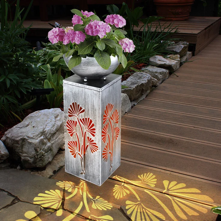 LED Solarleuchte, abnehmbare Pflanzenschale, Höhe 59 cm – Bild 4