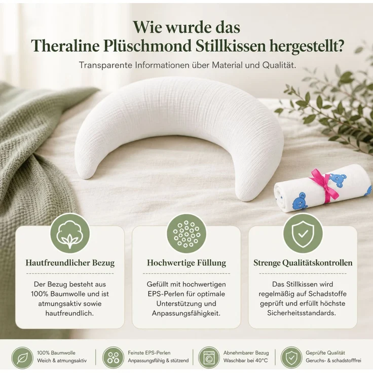 Theraline Musselinmond Stillkissen 140 x 27 cm TOP – Bild 10