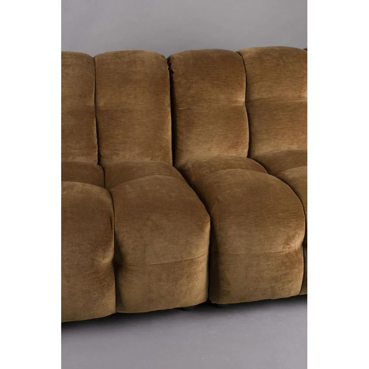 HACKMAN 3-Sitzer Sofa Velours Cognac von DUTCHBONE – Bild 5