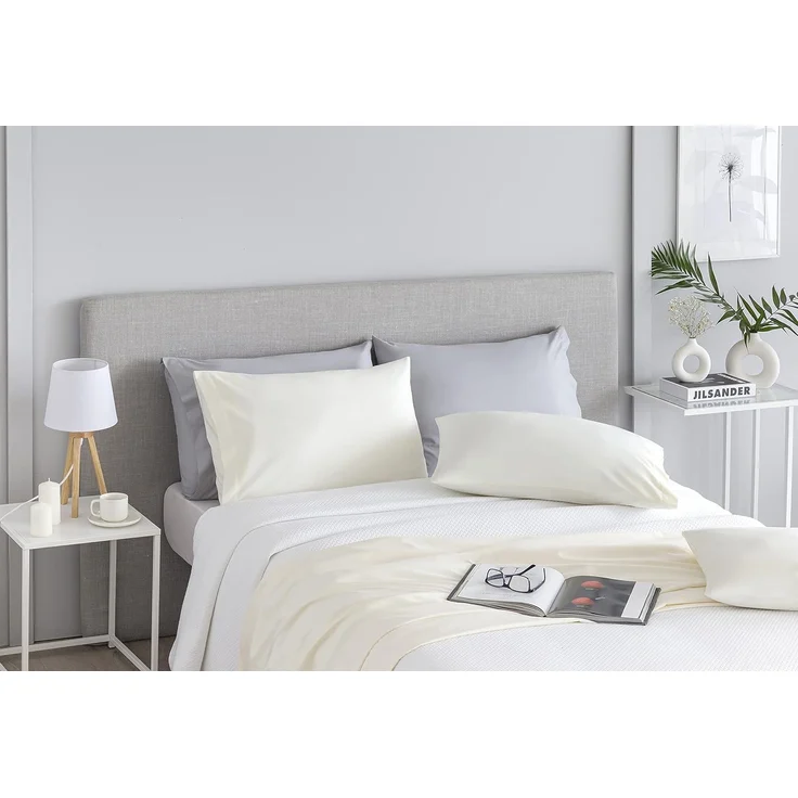 Kissenbezüge, extra weiche Mikrofaser, hypoallergen, Set mit 2 Kissenbezügen 70X40 cm Beige – Bild 4