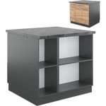 Kücheninsel Fame-Line Goldkraft Eiche/Anthrazit 90 cm mit Schublade, ohne Arbeitsplatte Vicco