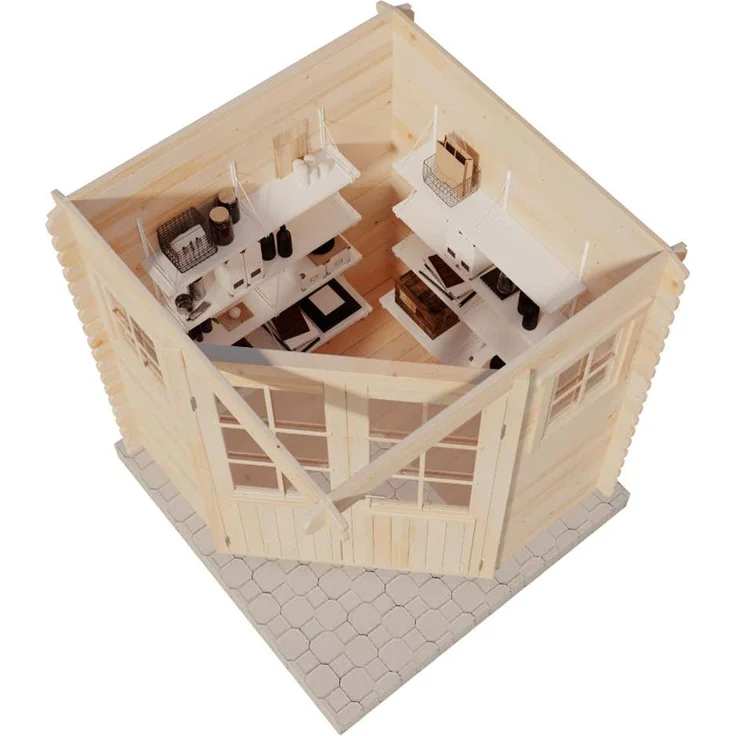 Alpholz Holz Gartenhaus 5-Eck Sunny-A | Natur | 225x225x255 cm – Bild 2