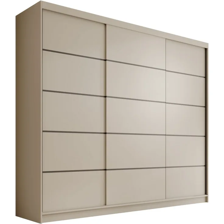 MOEBLO Schiebetürenschrank Velora 250 (Moderner Kleiderschrank mit 3 Schiebetüren, großem Stauraum, Schrank Garderobe Schiebtüren Schlafzimmer) (BxHxT): 250 x 215 x 58 cm