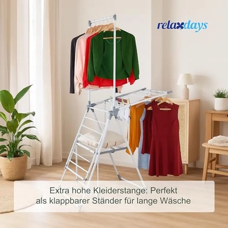 Flügelwäscheständer mit Kleiderstange 10051384 – Bild 2