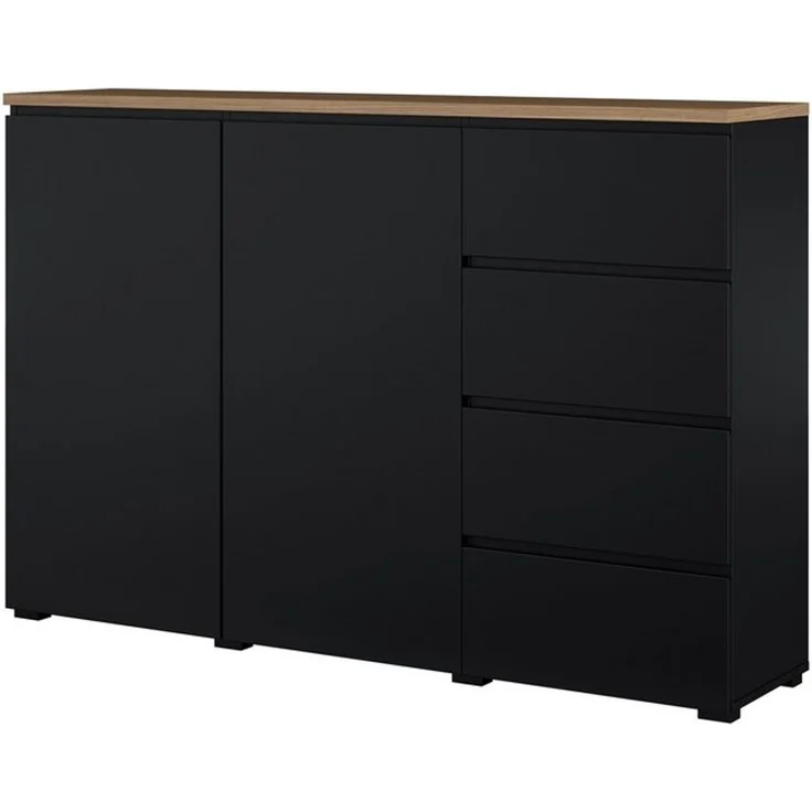 OTTO home Highboard Modo, Breite 150 cm, moderne grifflose Kommode 2Türen/4 SK, Schubladenkommode mit viel Stauraum, Einlegeböden verstellbar – Bild 4