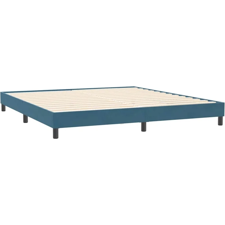 vidaXL Boxspringbett ohne Matratze Dunkelblau 200x210 cm Samt 3315847 – Bild 4