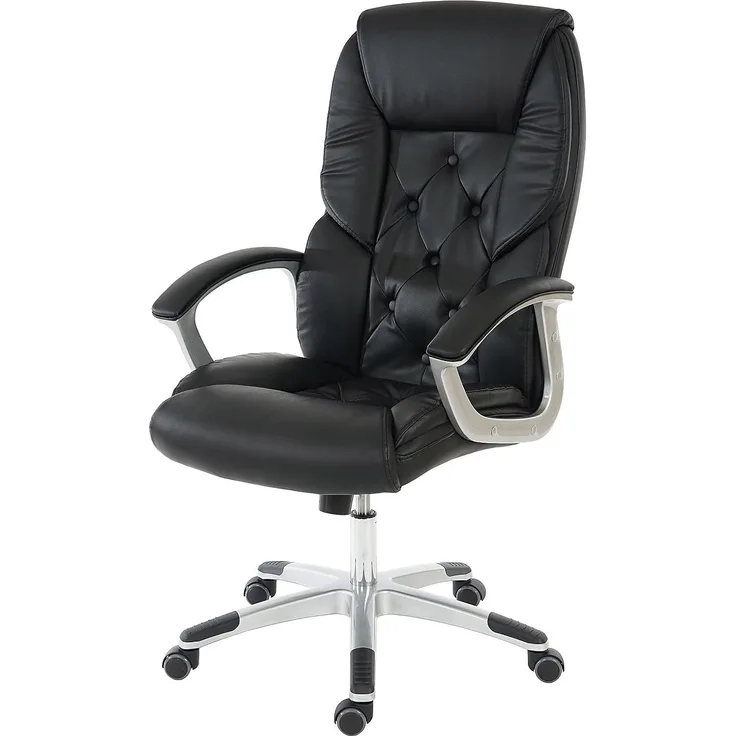Profi-Bürostuhl L42 XXL, Chefsessel Drehstuhl, 150kg belastbar Kunstleder ~ schwarz