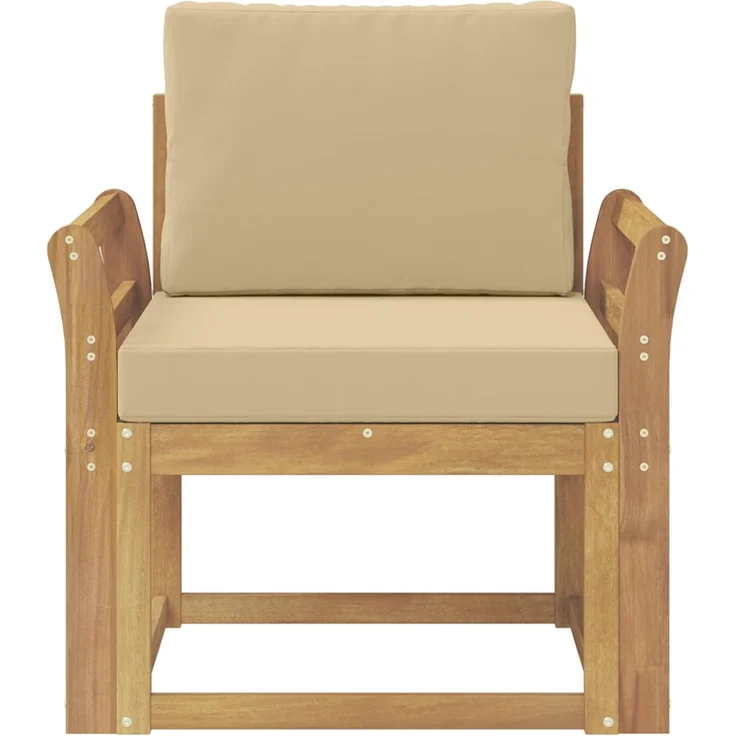vidaXL 2 Stück Outdoor-Sofagarnitur Polyester Weiß und Beige 3438977 – Bild 3