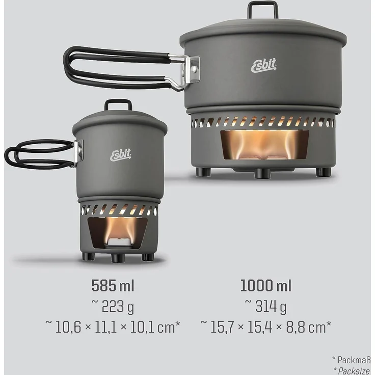 ESBIT Trockenbrennstoff-Kochset Topf Aluminium 1 l Aluminium Aluminium Aluminium – Bild 4