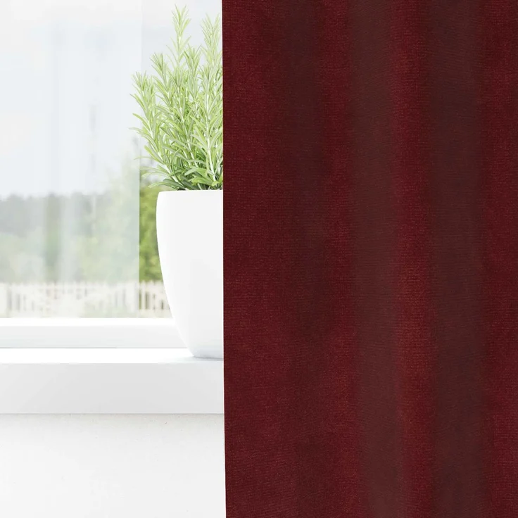 Verdunkelungsvorhänge 2 pcs | für Wohnzimmer & Schlafzimmer Weinrot 140 x 260 cm Samt – Bild 3