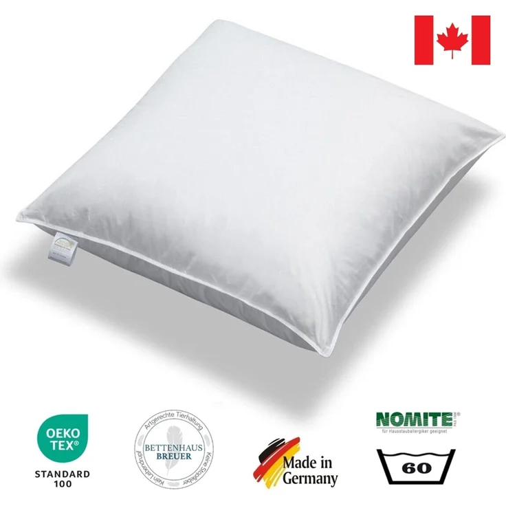 3 Kammer Kopfkissen extra voluminös 1180g canadische Daunen 80x80 – Bild 2