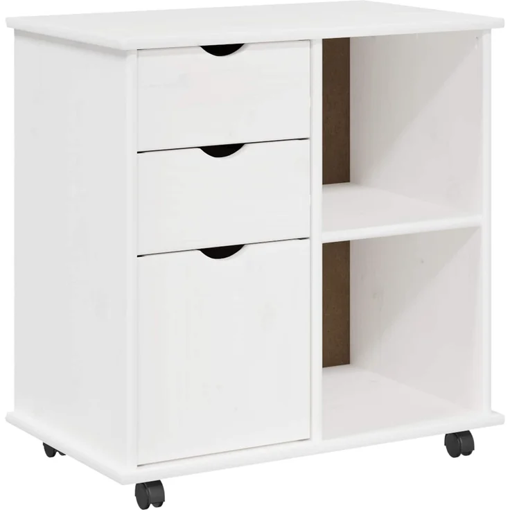 vidaXL Rollschrank MOSS 63,5 x 39 x 65,5 cm Massivholz Kiefer Weiß 42028381 – Bild 2