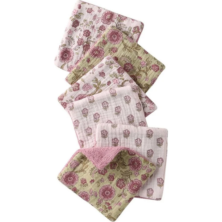 vertbaudet Waschlappen Waschlappen mit Aufbewahrungsbeutel, 6er-Pack – Bild 1