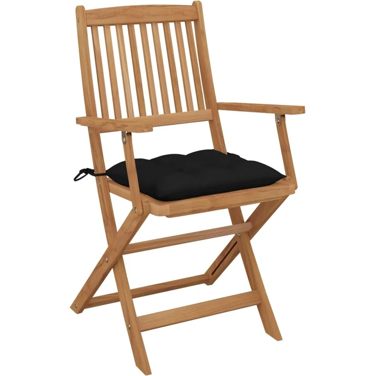 vidaXL Klappbare Gartenstühle 6 Stk. mit Kissen Massivholz Akazie 3074962 – Bild 2