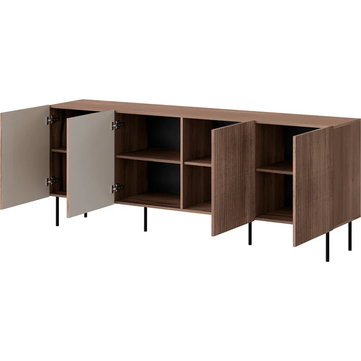 Mirjan24 'Trigev' Kommode mit 4 Drehtüren, Laminatplatte nuss warmia, 81 x 42 x 201 cm – Bild 4