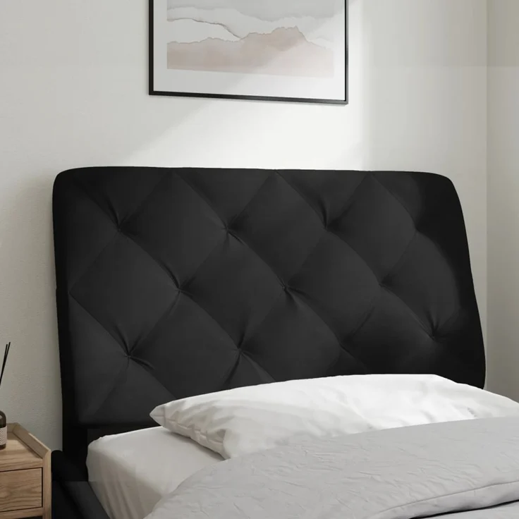 vidaXL Kopfteil-Kissen Schwarz 80 cm Samt 374704 – Bild 3