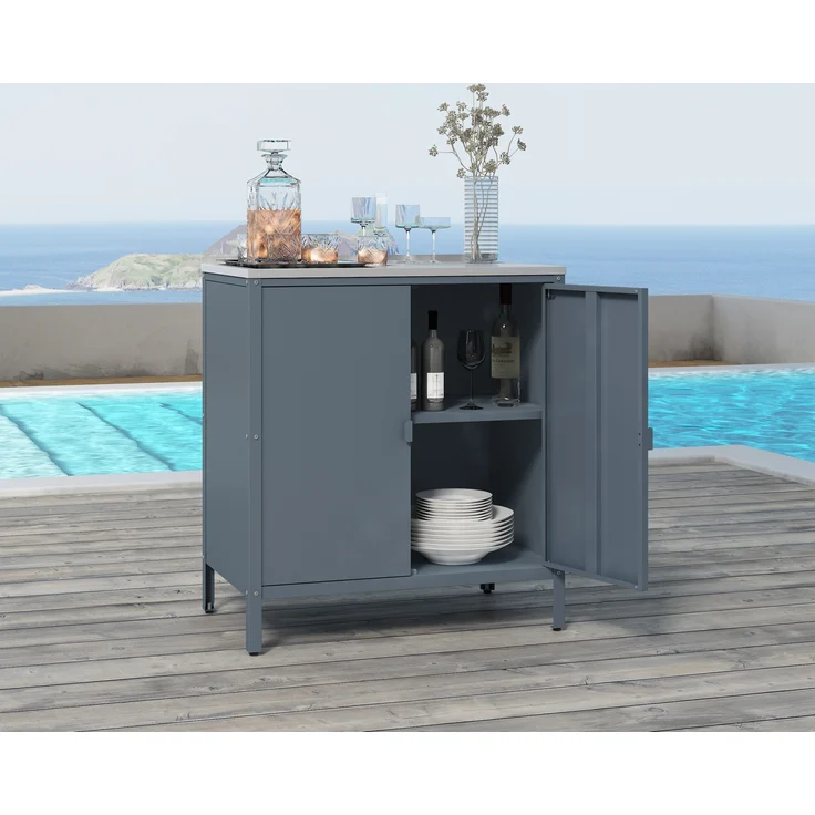 Outdoor Schrank Bolognano 92x80x50 cm Dunkelgrau, matt [casa. pro] – Bild 2