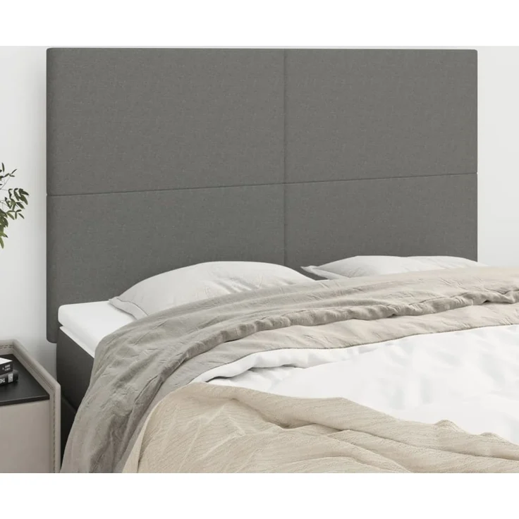 vidaXL Kopfteile 4 Stk. Dunkelgrau 72x5x78/88 cm Stoff 3116051 – Bild 1