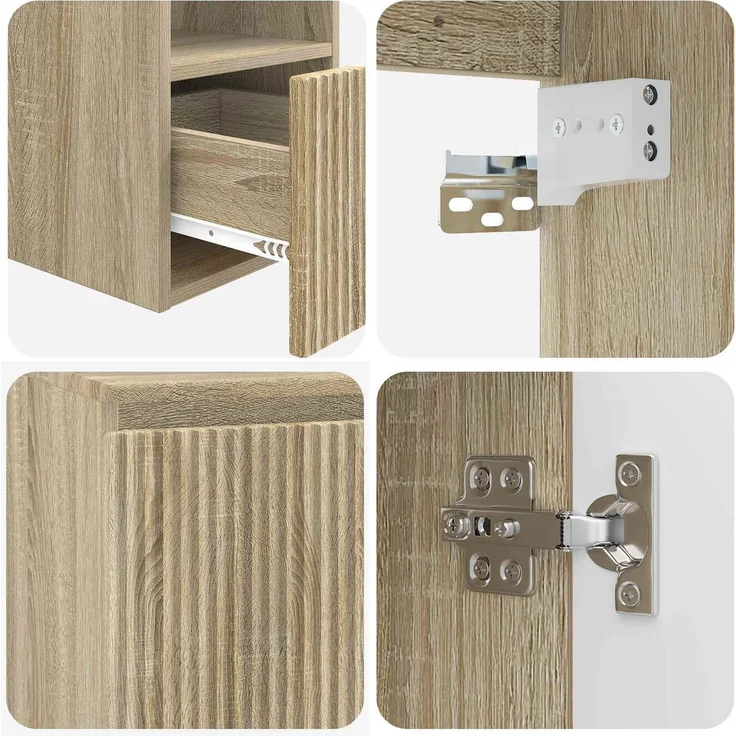 vidaXL Badezimmerschrank-Set 3 stk. Sonoma-Eiche 129 x 41 x 80 cm 3405639 – Bild 9