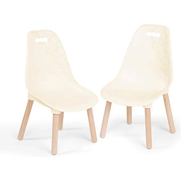 B. toys - Kid Century Modern: Stuhl-Set - Beige - Stühle für Kinder - 2 Stühle - Holzbeine - Möbel für Kinder - 3 Jahre + – Bild 1