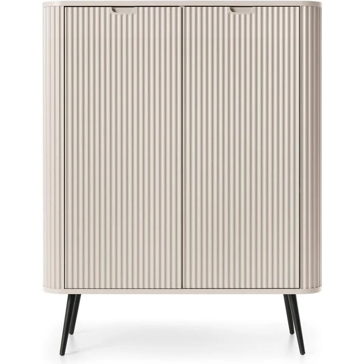 Lomadox Highboard ZARA-160, in Kaschmir Caschmere Rillen gerillt Füße goldfarben 103x129x39 cm – Bild 5