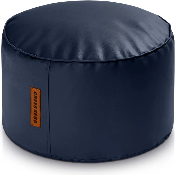 Green Bean® Sitzhocker aus Kunstleder - Pouf mit EPS Perlen Füllung - 43 x 30 cm - perfekte Ergänzung zum Sitzsack - Dunkelblau – Bild 1