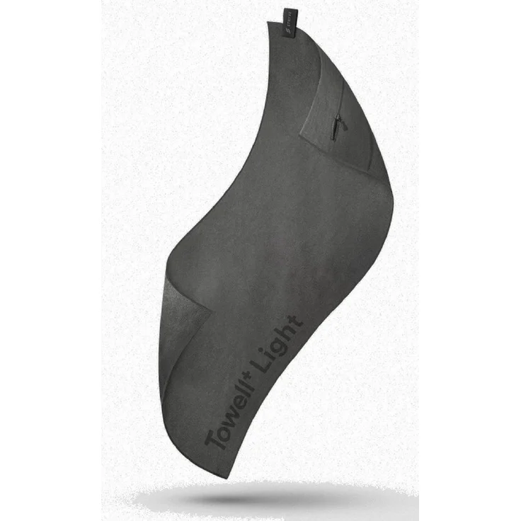 Stryve | Towell + Light | Sporthandtuch aus Microfaser | Fitnesshandtuch mit Tasche und Rutschschutz | Iron Grey – Bild 3
