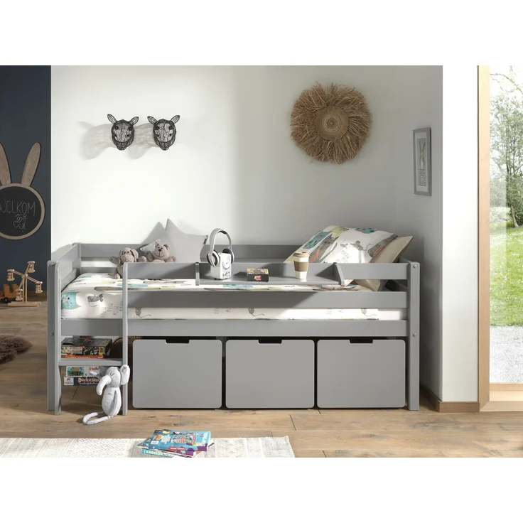 Kojenbett Karolina 208x105x83 Kinderbett Massivholz Grau – Bild 2