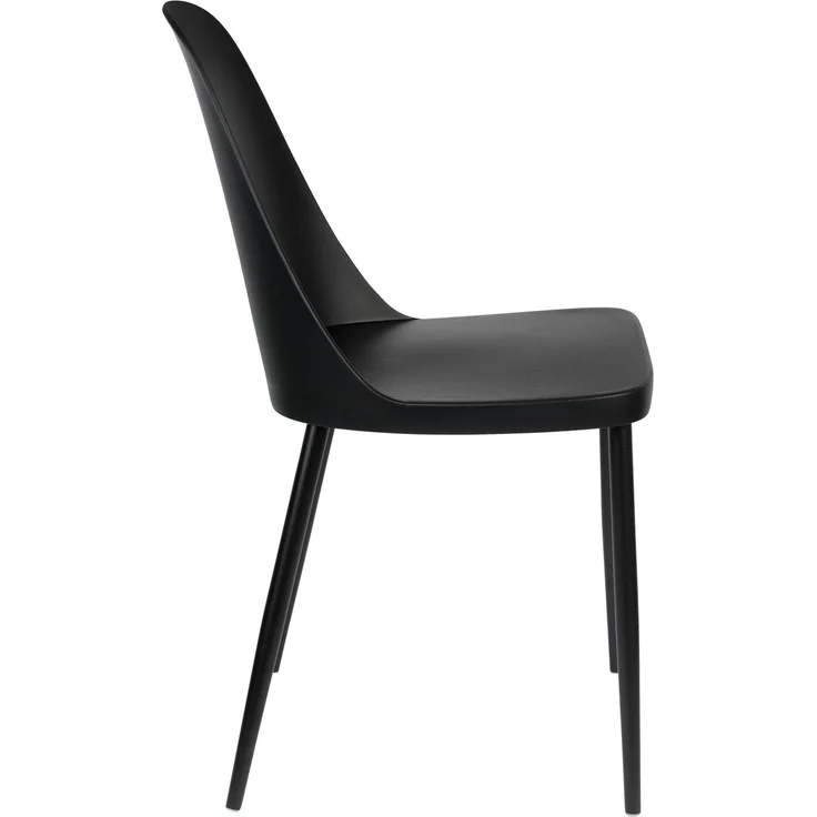 Esszimmerstuhl Pip im 2er-Set, Schwarz mit Metallbeinen für Wohnzimmer 46x53,5x85 cm – Bild 3