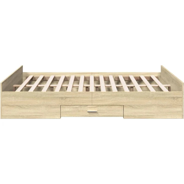 vidaXL Bettgestell mit Schubladen Sonoma-Eiche 150x200cm Holzwerkstoff 3280288 – Bild 5