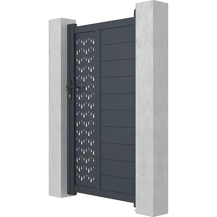 Vente-unique - GREGOR Pedestrian gate Metall Grau - B 4,6 cm x H 176 cm x L 100 cm – Bild 4