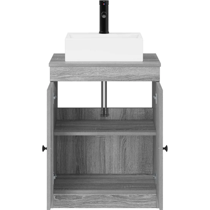 vidaXL Waschbeckenschrank Grau Sonoma 54 x 41 x 99,5 cm Holzwerkstoff 3404255 – Bild 3