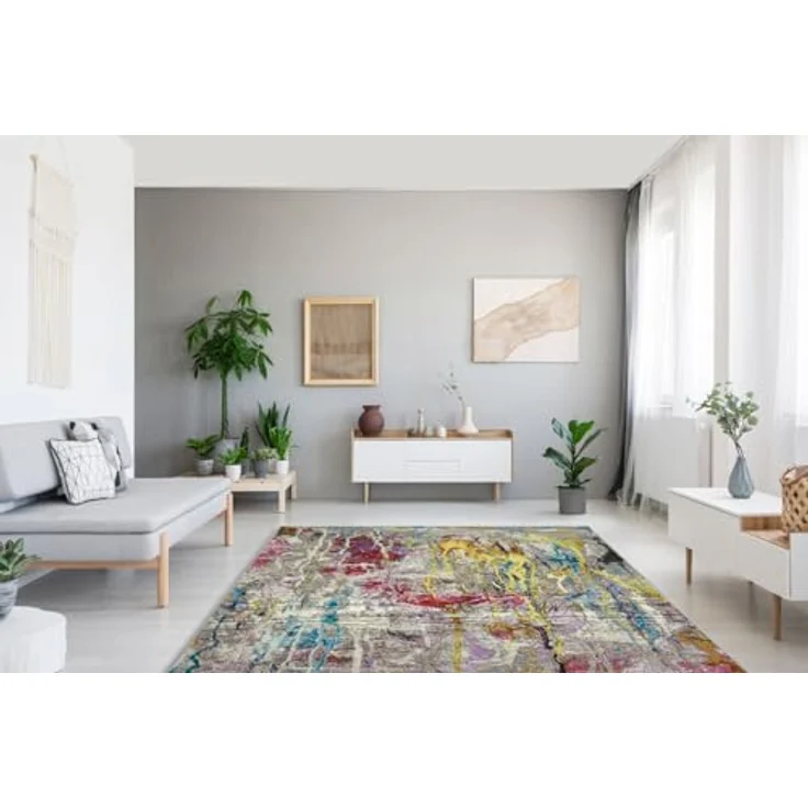 XXXL Flachwebeteppich Platana, Mehrfarbig, rechteckig 160x235 cm, Oeko-Tex®, wasserabweisend, schmutzabweisend, UV-beständig, für Fußbodenheizung geeignet – Bild 1