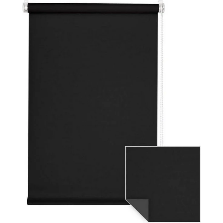 Verdunklungsrollo Klemmfix Verdunkelungsrollo 50x150 cm schwarz [Stoffbreite: 47cm], Victoria M, blickdicht, ohne Bohren, freihängend, Klemmfix, mit Kindersicherung, für Fenster und Türen, Sonnenschutz Sichtschutz – Bild 1