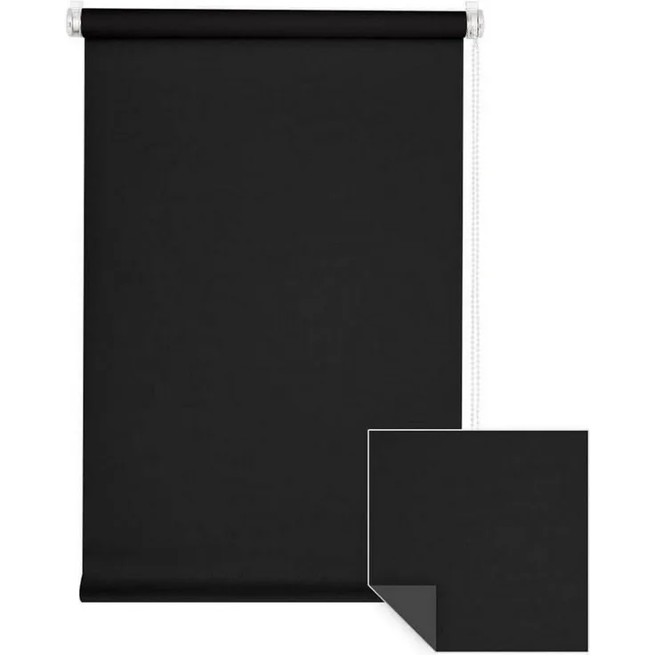 Verdunklungsrollo Klemmfix Verdunkelungsrollo 50x150 cm schwarz [Stoffbreite: 47cm], Victoria M, blickdicht, ohne Bohren, freihängend, Klemmfix, mit Kindersicherung, für Fenster und Türen, Sonnenschutz Sichtschutz