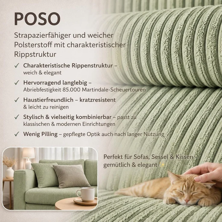 KRISAN MÖBEL Kontinentallbett ASTI Stoff POSO-Cord in Hellgruen 120 × 200 x 106 cm Bett mit Bettkasten und Topper inklusiv Grün – Bild 8