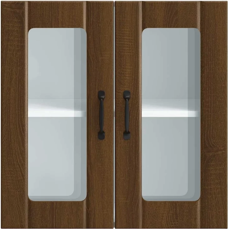 vidaXL Küchen-Hängeschrank mit Glastür Lucca Braun Eichen-Optik 853914 – Bild 4