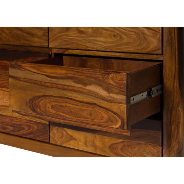 Highboard Sheesham 109 x 40 x 145 walnuss gewachst TORONTO LUX #209 – Bild 2